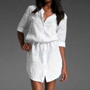 James Perse short sleeve linen shirt dress sz 1
